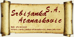 Srbijanka Atanasković vizit kartica